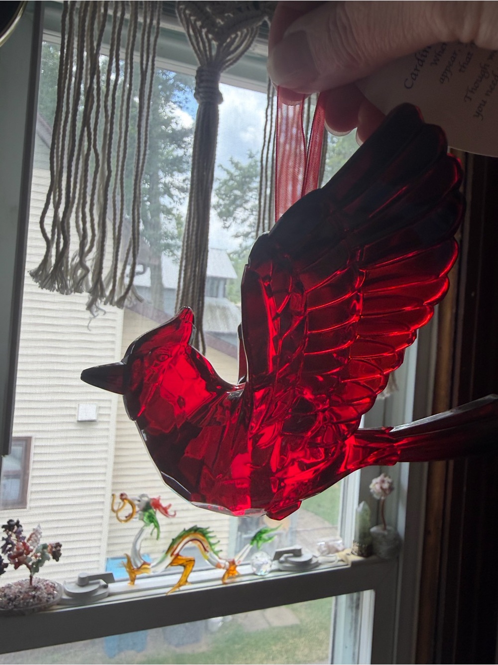 Red Acrylic Cardinal Suncatcher